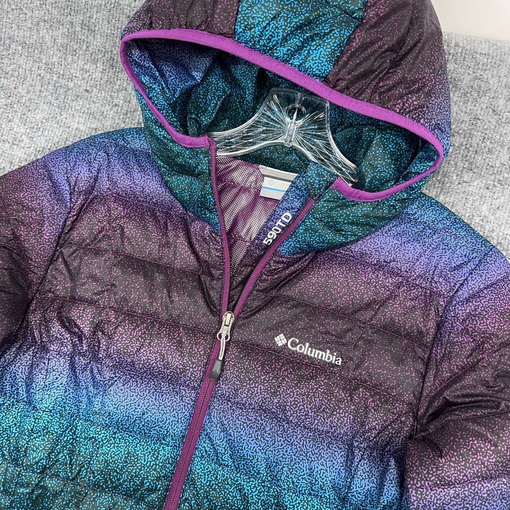 Columbia Puffer Jacket Womens M VooDoo Falls TruboDown 590 Duck Hooded Omni Heat